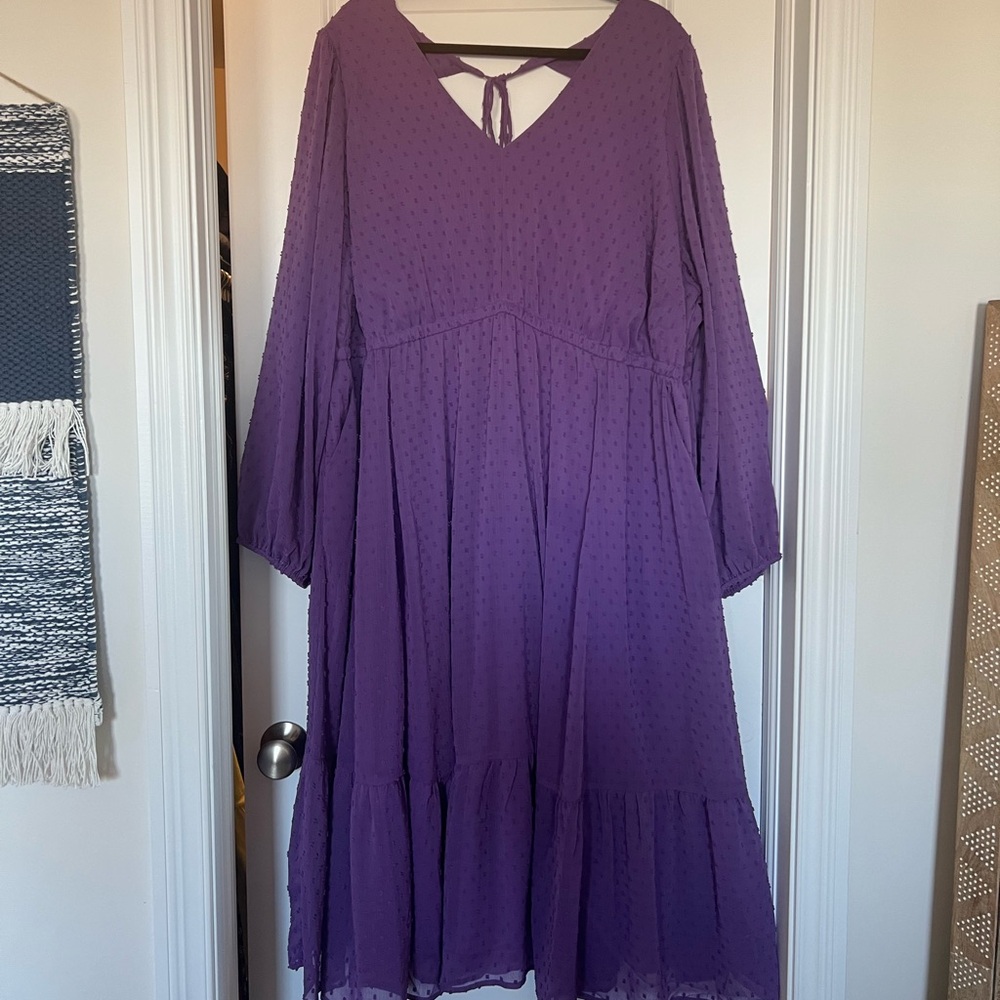Purple Long Sleeve Dress